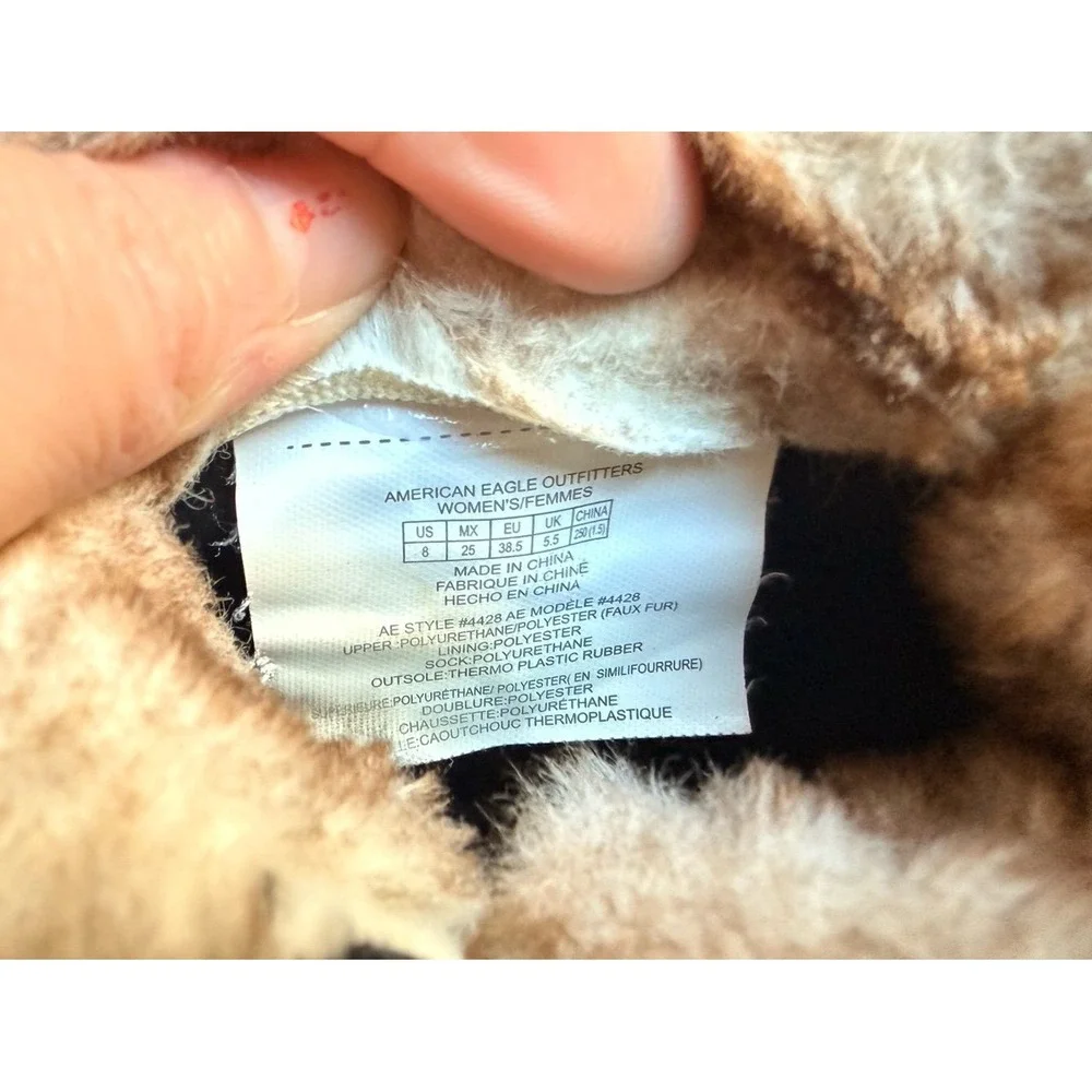 American eagle black faux fur‎ boots women's 8